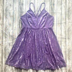 Lilac velvet appearance pullover dress - size XL